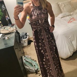 Floral halter maxi dress